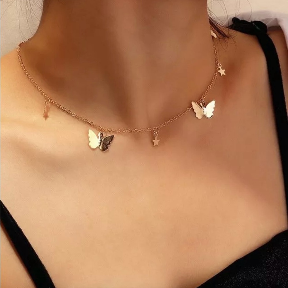 ⚡️Gold Butterfly & Star Chain Necklace⚡️